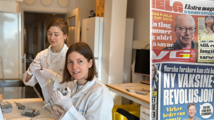 Picture of authors of the study and the frontpage in VG